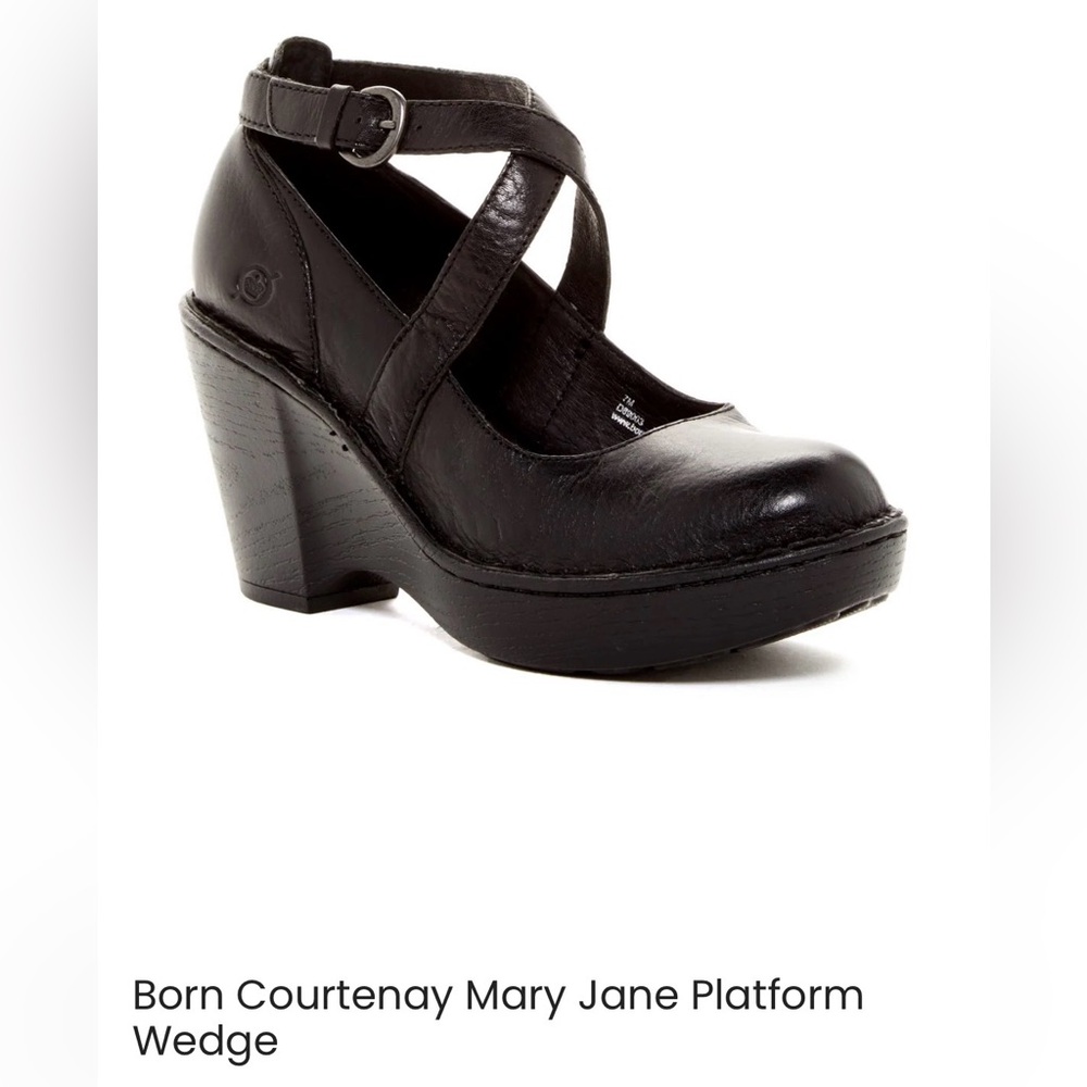 Born Black Cross-Strap Platform Shoes size 9M